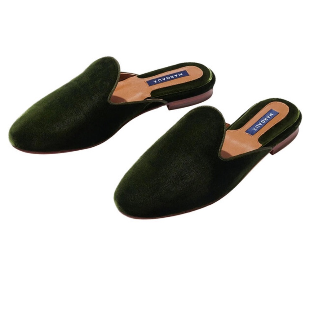 Margaux the Loafer Mule, Olive velvet
